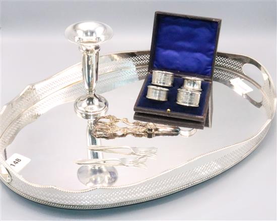 Group of assorted minor silver and plated wares